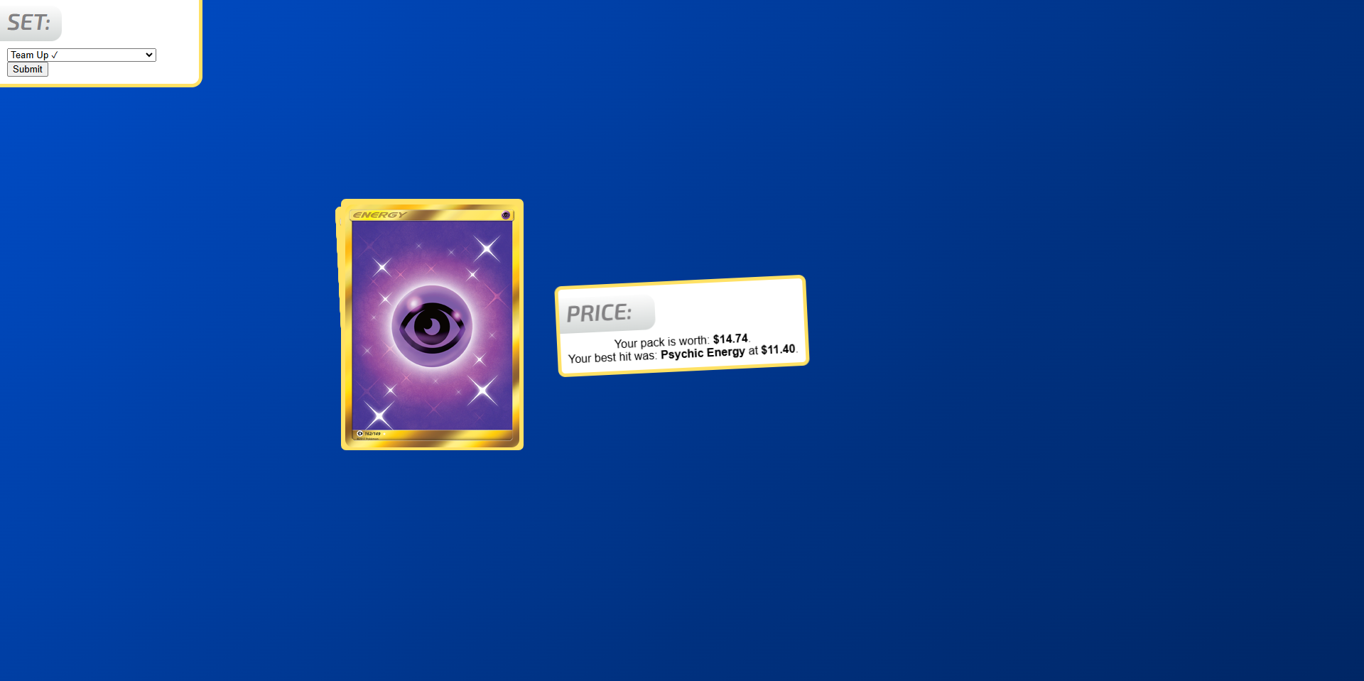 Pokémon TCG Booster Pack Simulator screenshot